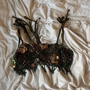 Dollskill Floral Eden Embellished Crop Top